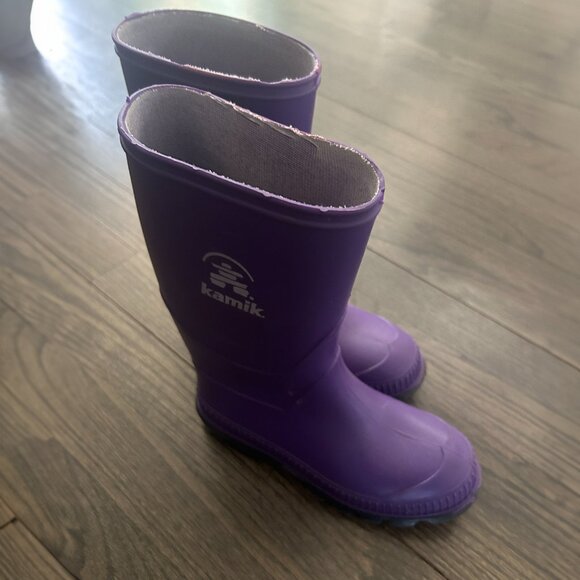 Kamik Kids Stomp Waterproof Rain Boots Purple Size 1 - Picture 2 of 4